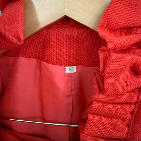 Peabody House Vintage Ruffle Red Suit Skirt Set 7/8 - Picture 3 of 14
